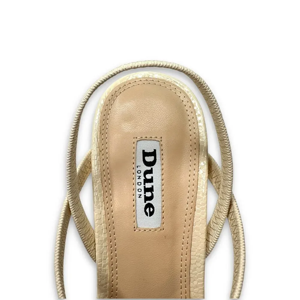 Dune London Methodical Ankle Strap Sandal 40 US 10 Ecru Neutral Reptile Heels